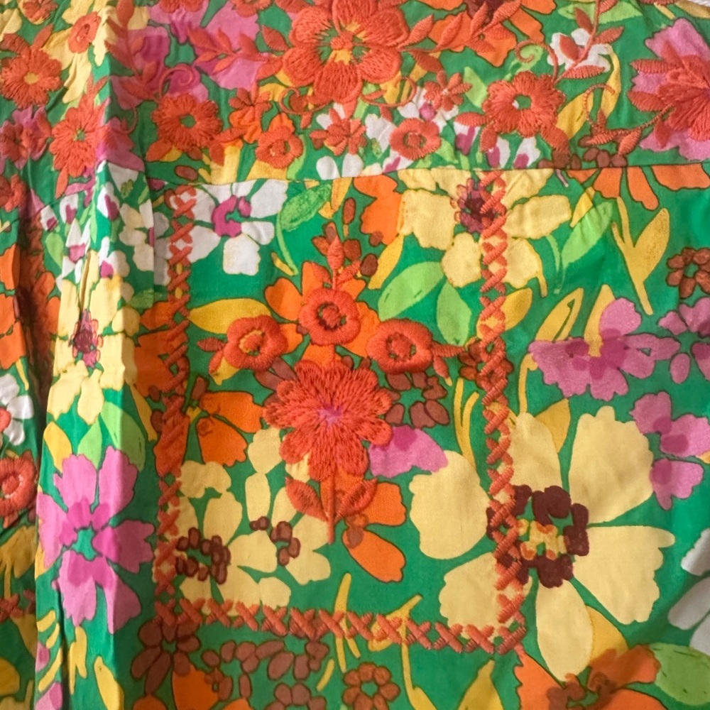 Savanna Jane Boho Mod Floral Flutter Sleeve Top - Embroidered Details - 2X NWT - Picture 6 of 11